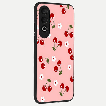  Cherry Love Mood back cover For Oneplus Nord CE4 slim fit glass case with vibrant aesthetic design