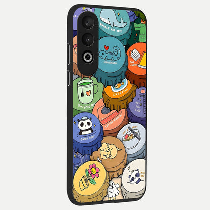  Coins Patterns back cover For Oneplus Nord CE4 slim fit glass case with vibrant aesthetic design