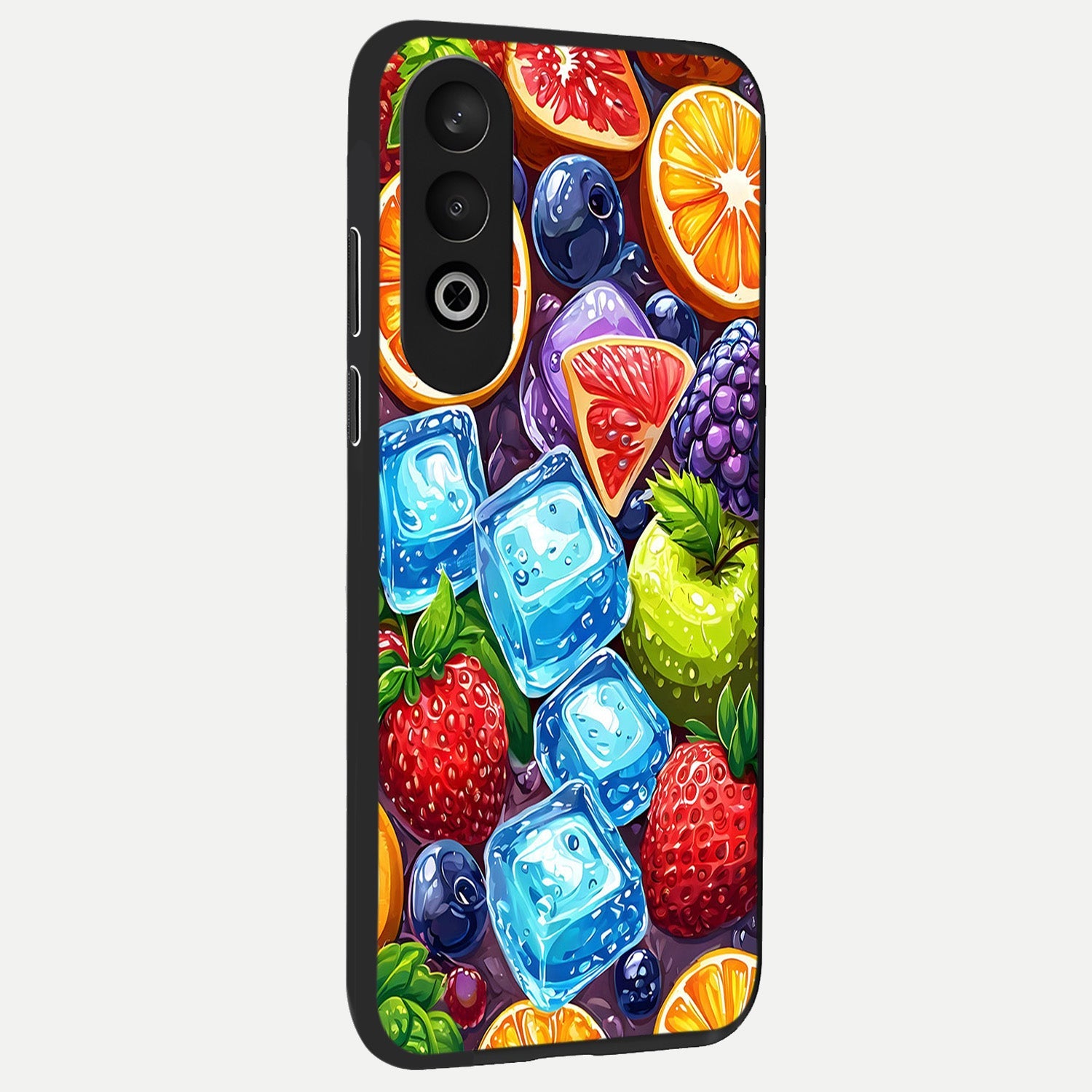  Colorful Fruits with Ice back cover For Oneplus Nord CE4 slim fit glass case with vibrant aesthetic design