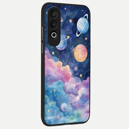  Cosmic Planet Dreams back cover For Oneplus Nord CE4 slim fit glass case with vibrant aesthetic design