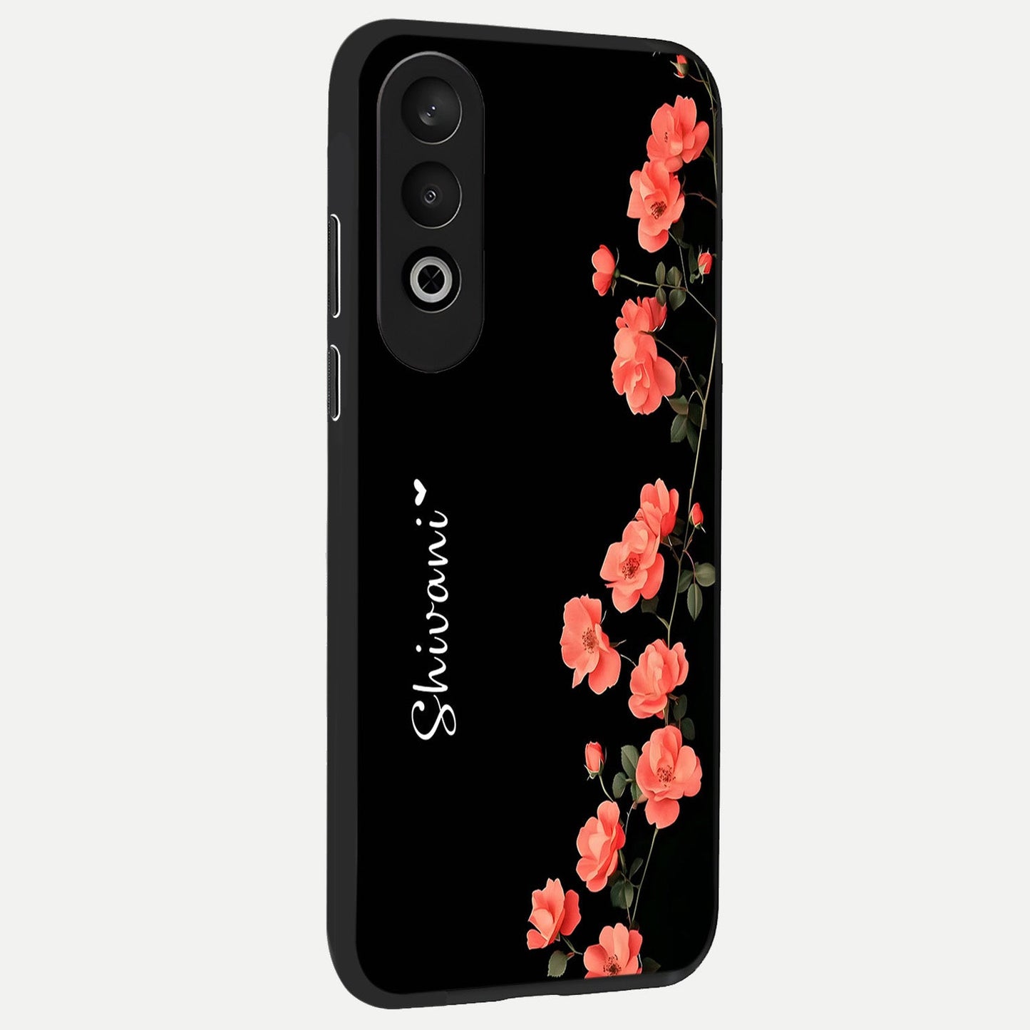  Crimson Bloom Grace Custom Name back cover For Oneplus Nord CE4 slim fit glass case with vibrant aesthetic design