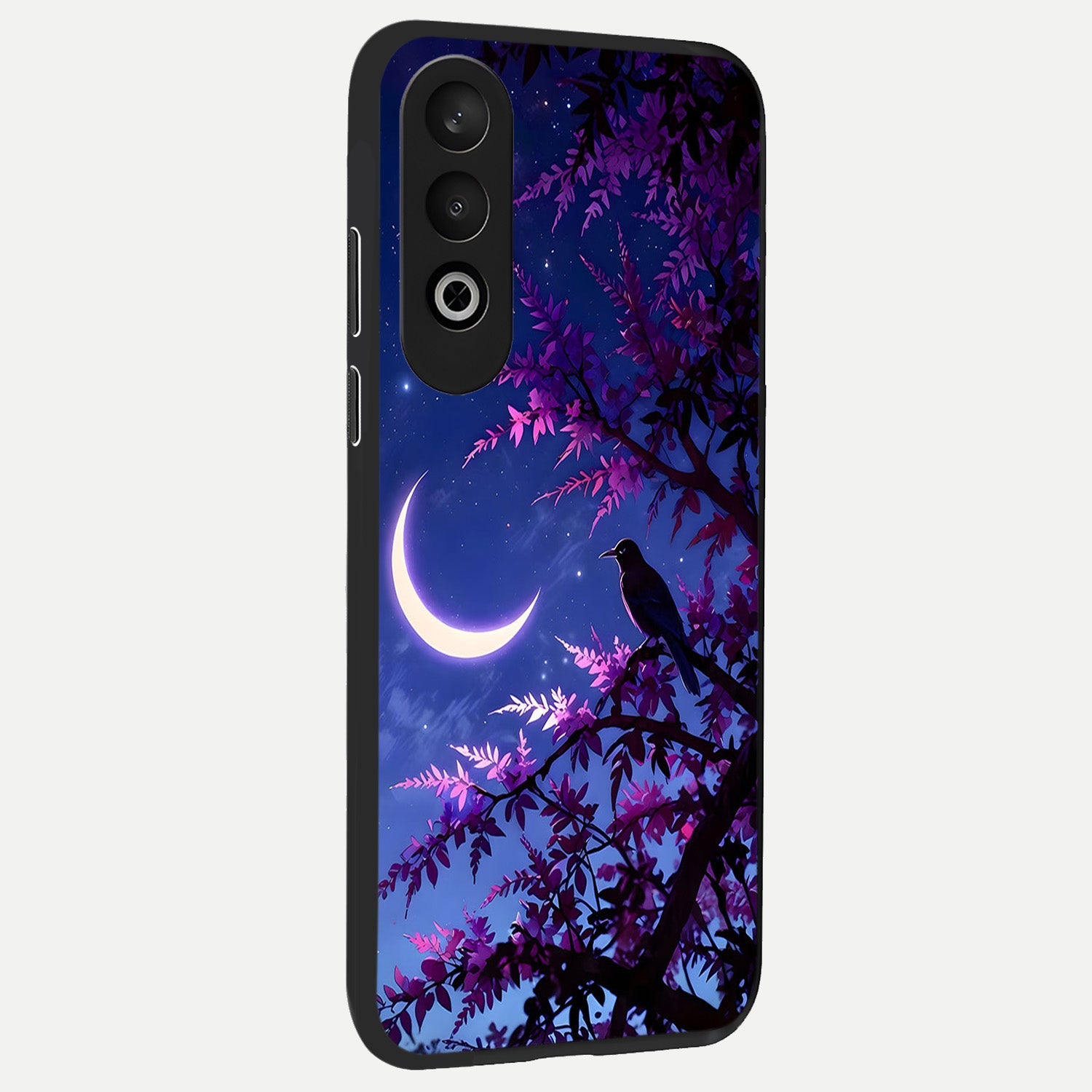  Crow And Moon Scenery back cover For Oneplus Nord CE4 slim fit glass case with vibrant aesthetic design