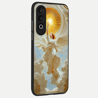  Divine Light Angel back cover For Oneplus Nord CE4 slim fit glass case with vibrant aesthetic design