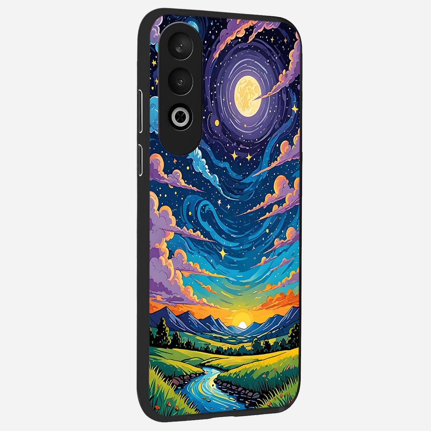  Dreamy Night Landscape back cover For Oneplus Nord CE4 slim fit glass case with vibrant aesthetic design