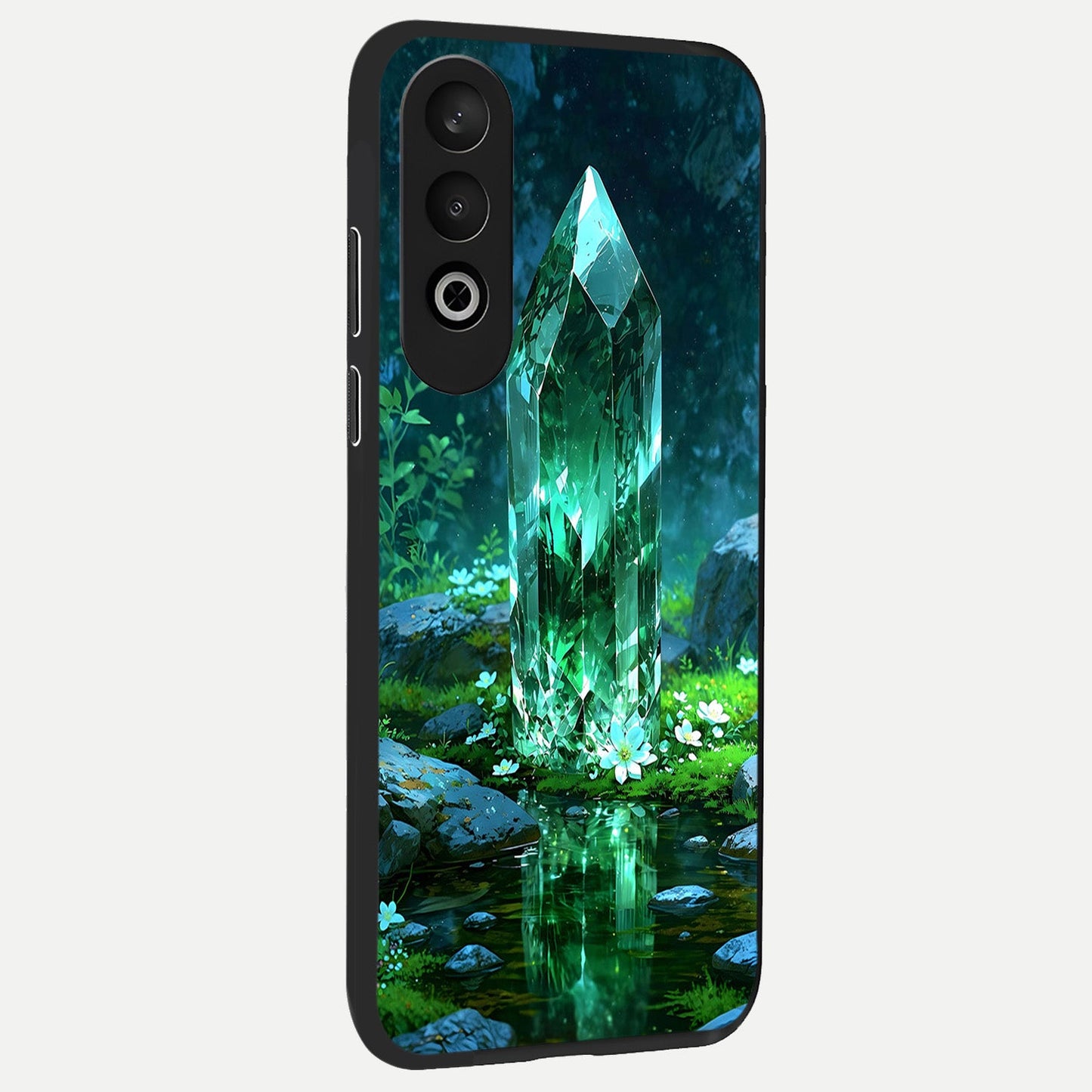  Emerald Light Crystal back cover For Oneplus Nord CE4 slim fit glass case with vibrant aesthetic design
