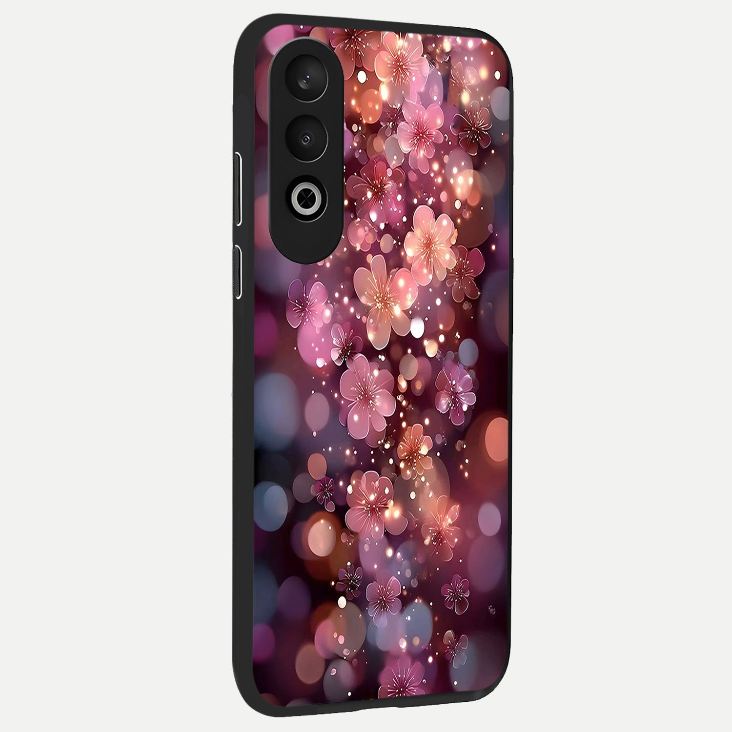 Glowing Petal Bliss back cover For Oneplus Nord CE4 slim fit glass case with vibrant aesthetic design