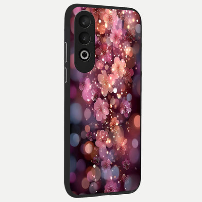  Glowing Petal Bliss back cover For Oneplus Nord CE4 slim fit glass case with vibrant aesthetic design