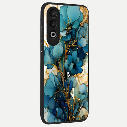  Golden Bloom Symphony back cover For Oneplus Nord CE4 slim fit glass case with vibrant aesthetic design
