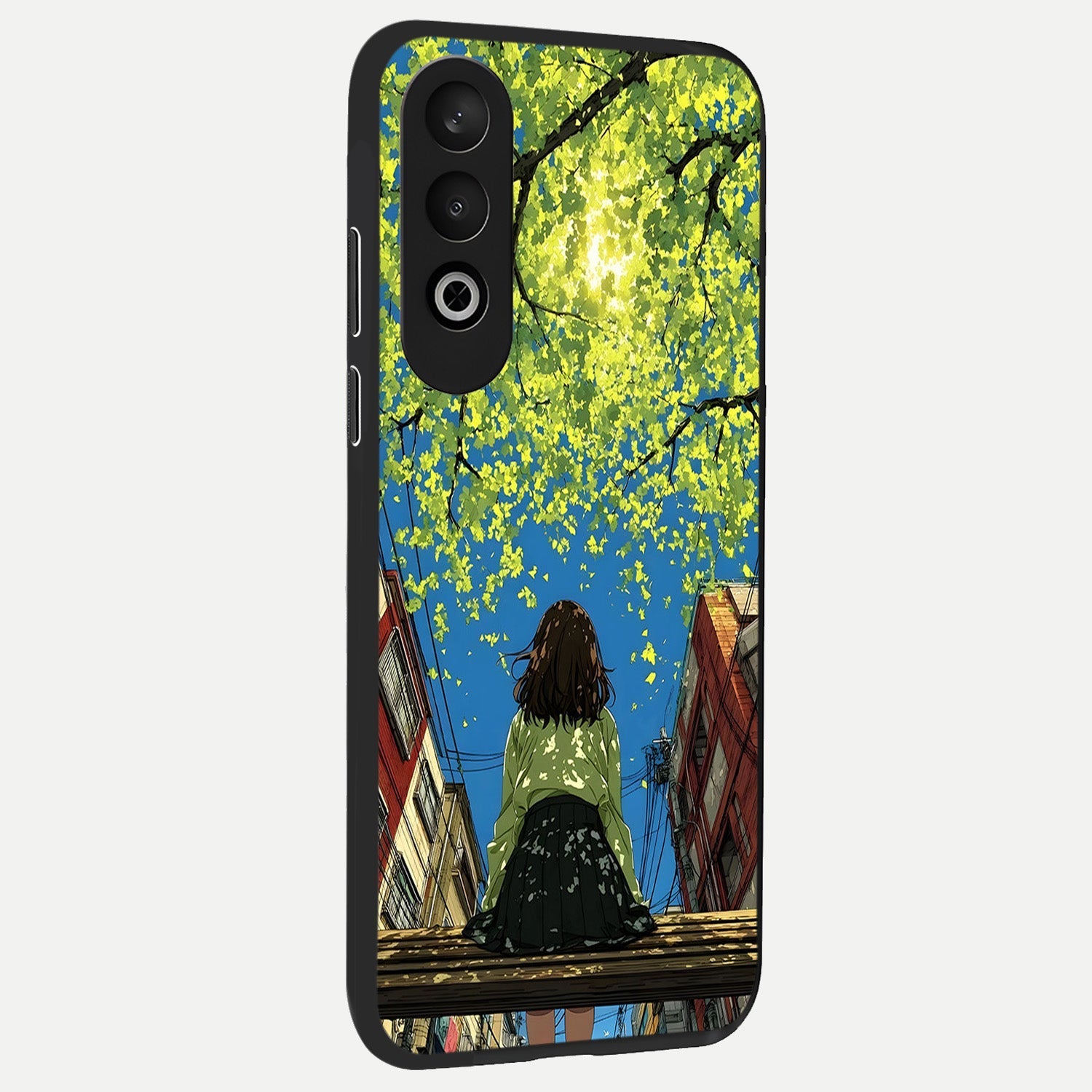  Golden Leaves Glow back cover For Oneplus Nord CE4 slim fit glass case with vibrant aesthetic design