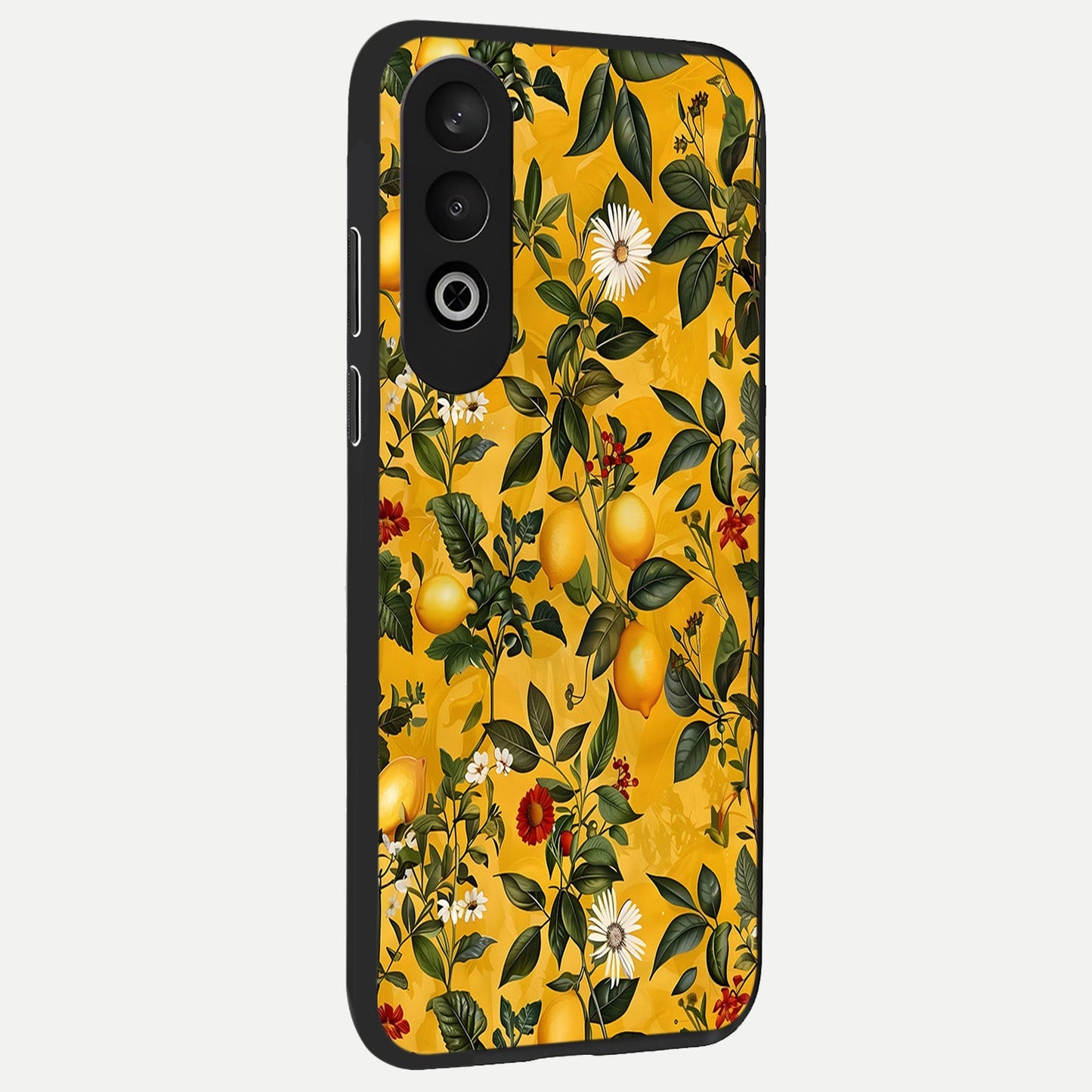  Golden Lemon Field back cover For Oneplus Nord CE4 slim fit glass case with vibrant aesthetic design