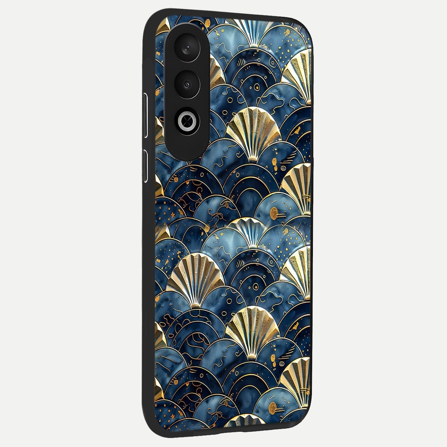  Golden Wave Luxe back cover For Oneplus Nord CE4 slim fit glass case with vibrant aesthetic design