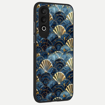  Golden Wave Luxe back cover For Oneplus Nord CE4 slim fit glass case with vibrant aesthetic design