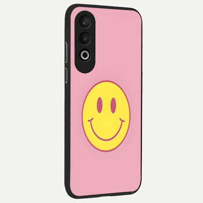  Happy Pink Mood back cover For Oneplus Nord CE4 slim fit glass case with vibrant aesthetic design