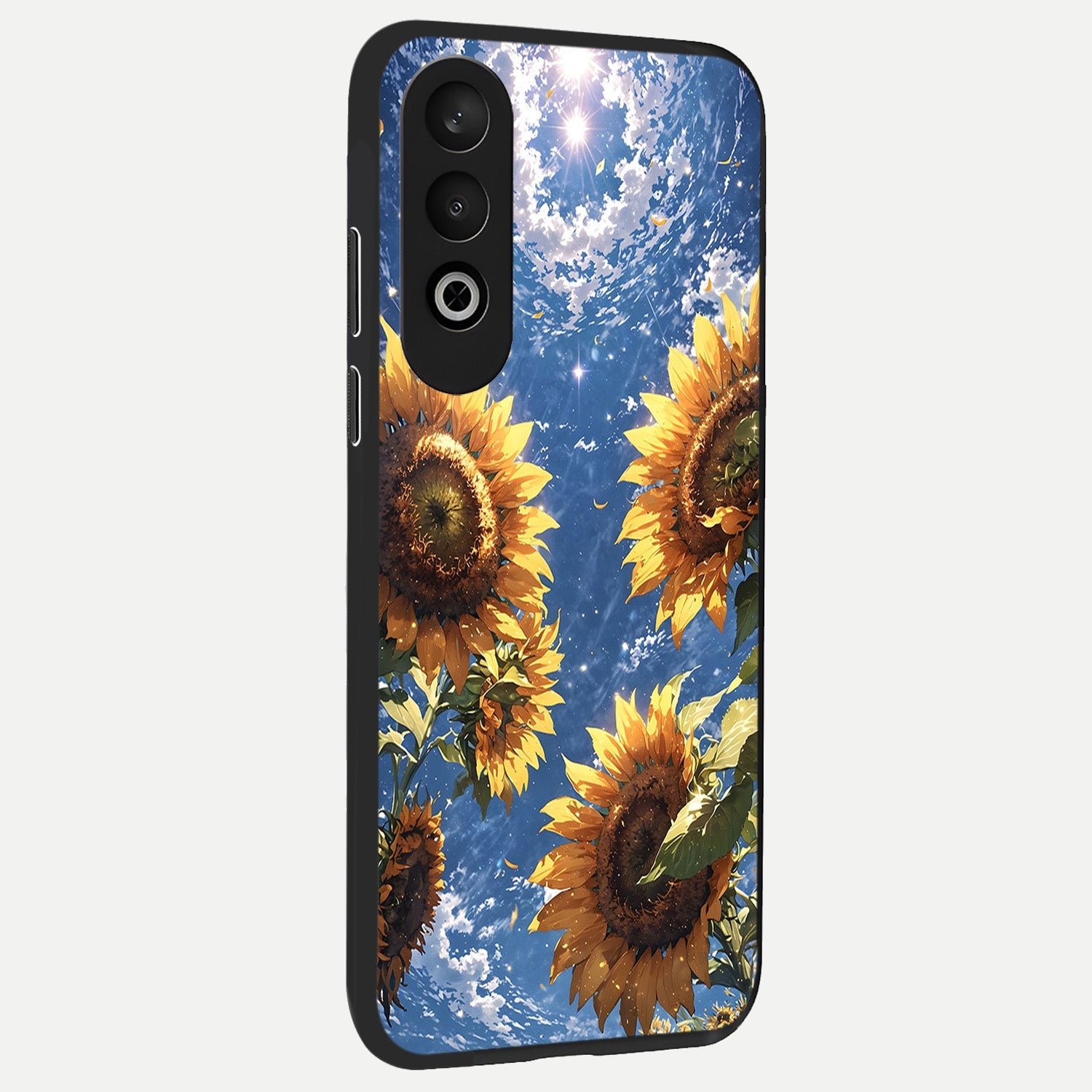  Heavenly Sunflower Rise back cover For Oneplus Nord CE4 slim fit glass case with vibrant aesthetic design