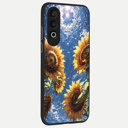  Heavenly Sunflower Rise back cover For Oneplus Nord CE4 slim fit glass case with vibrant aesthetic design