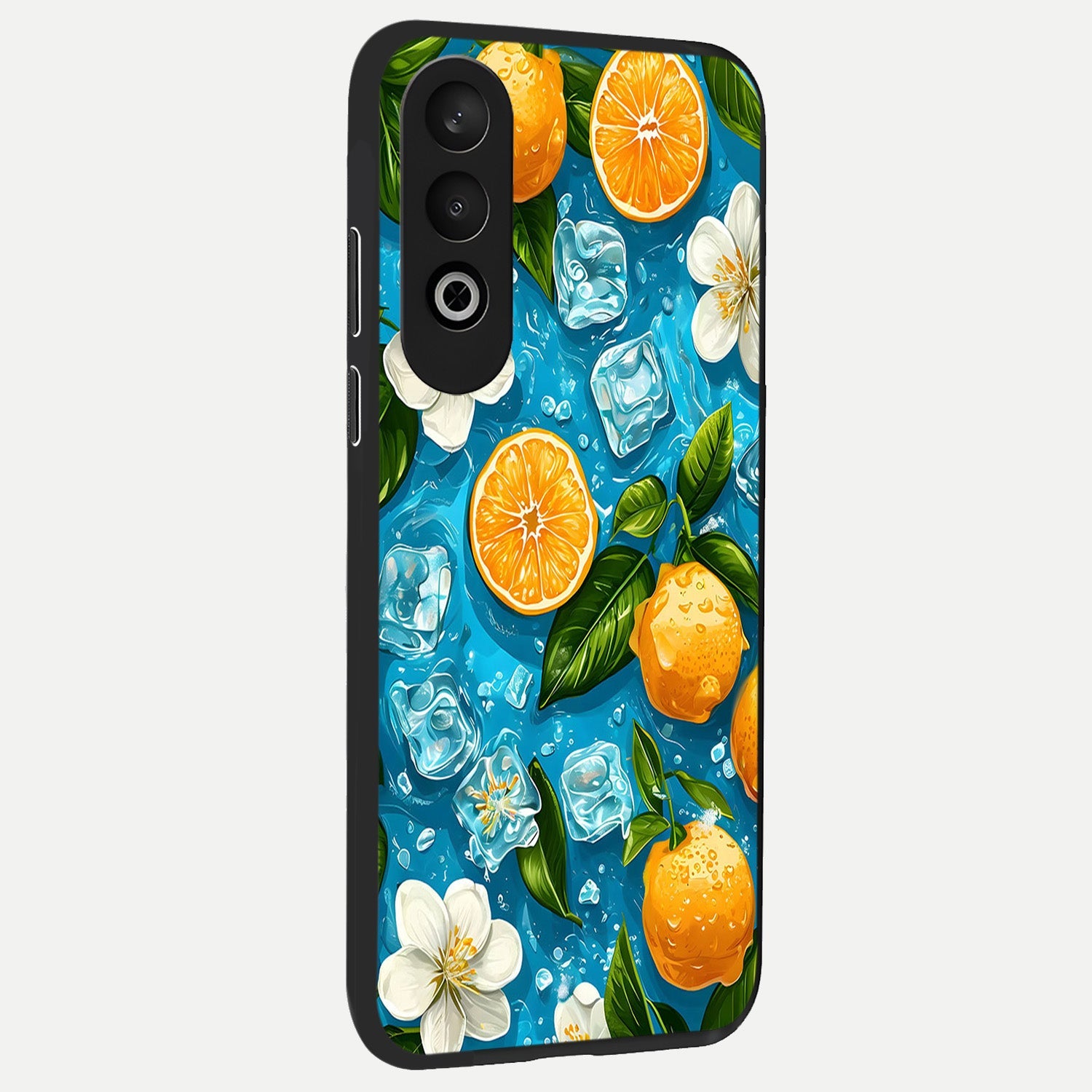  Ice Cube With Orange back cover For Oneplus Nord CE4 slim fit glass case with vibrant aesthetic design