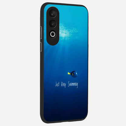  Just Keep Swimming back cover For Oneplus Nord CE4 slim fit glass case with vibrant aesthetic design