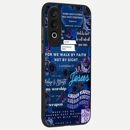  Kingdom Faith Glow back cover For Oneplus Nord CE4 slim fit glass case with vibrant aesthetic design