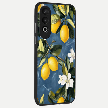  Lemon Dream Garden back cover For Oneplus Nord CE4 slim fit glass case with vibrant aesthetic design