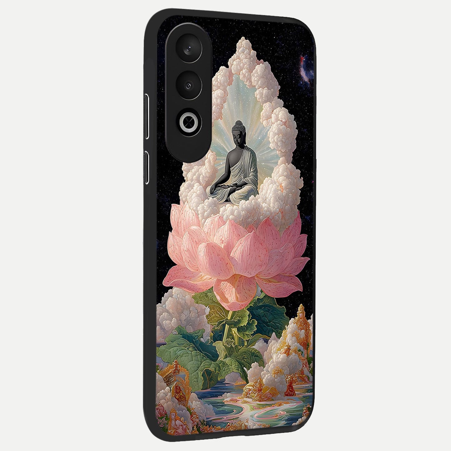  Lotus Divine Peace back cover For Oneplus Nord CE4 slim fit glass case with vibrant aesthetic design
