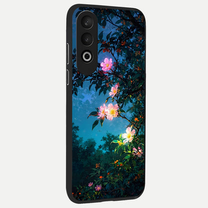  Midnight Bloom Glow back cover For Oneplus Nord CE4 slim fit glass case with vibrant aesthetic design