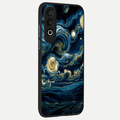  Midnight Sky Whirl back cover For Oneplus Nord CE4 slim fit glass case with vibrant aesthetic design