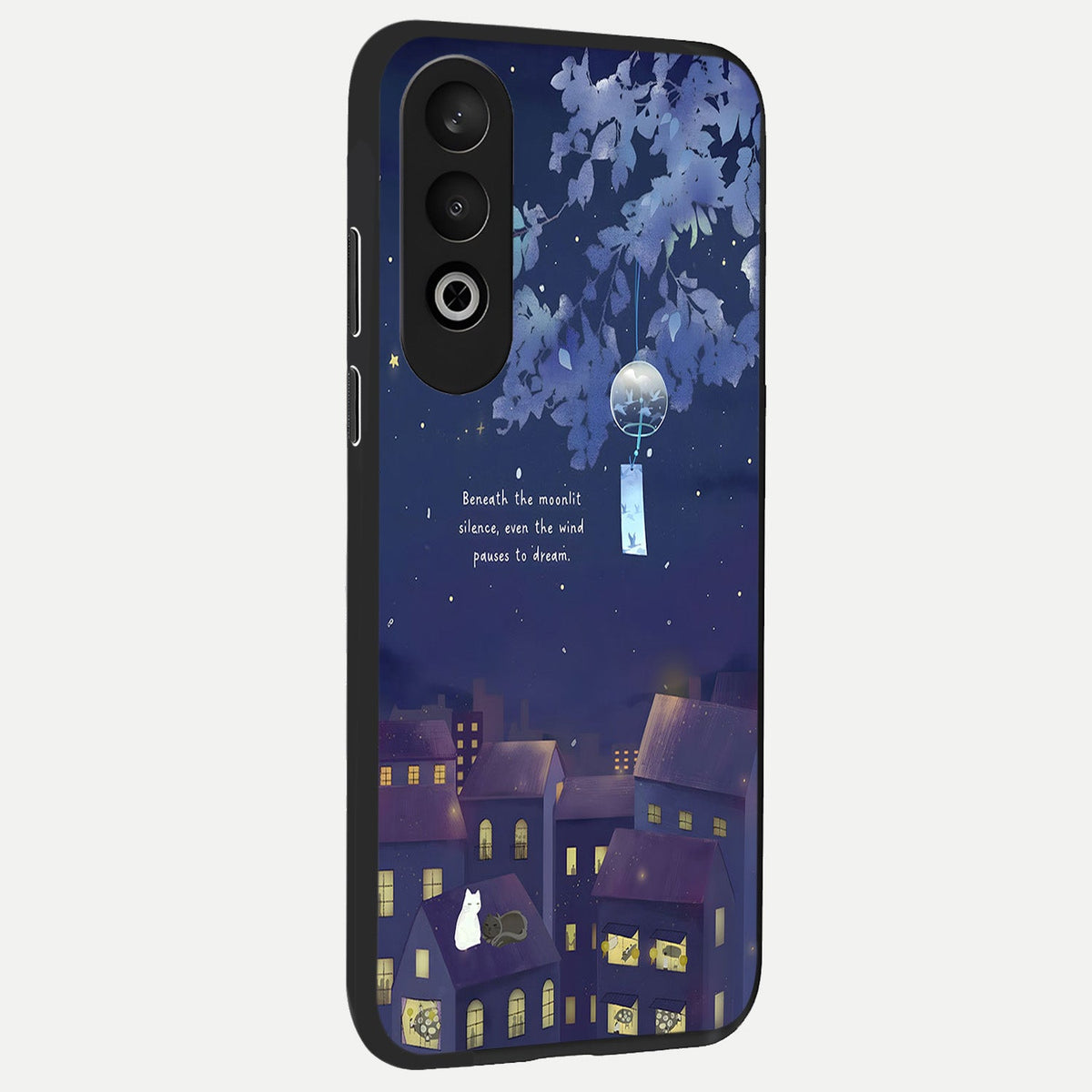  Moonlit Cat Silence back cover For Oneplus Nord CE4 slim fit glass case with vibrant aesthetic design