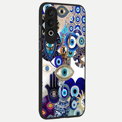 Mystic Charm Eye back cover For Oneplus Nord CE4 slim fit glass case with vibrant aesthetic design