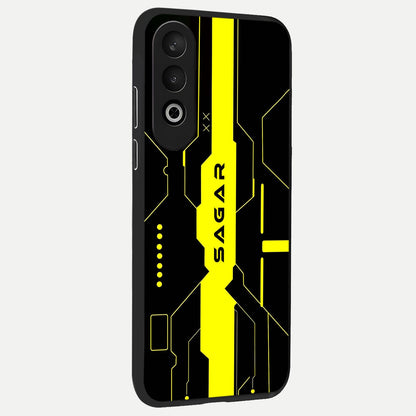  Neon CYBERPUNK Custom Name back cover For Oneplus Nord CE4 slim fit glass case with vibrant aesthetic design