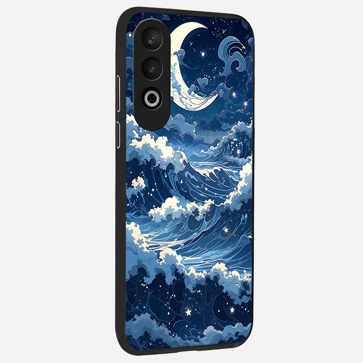  Ocean Moon Waves back cover For Oneplus Nord CE4 slim fit glass case with vibrant aesthetic design