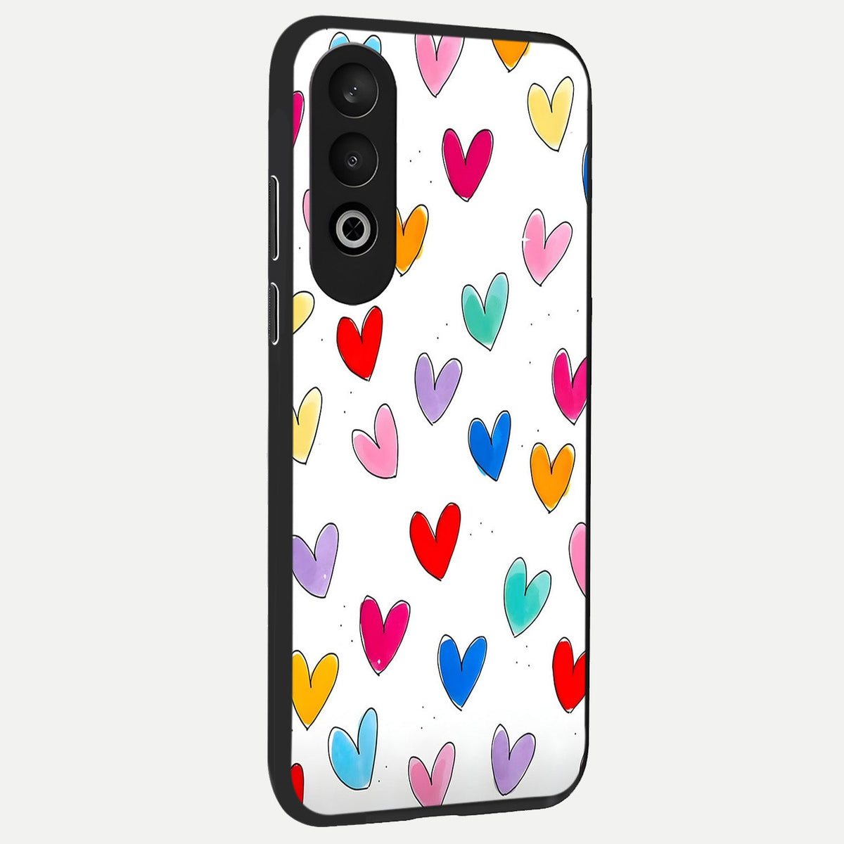  Playful Love Doodles back cover For Oneplus Nord CE4 slim fit glass case with vibrant aesthetic design