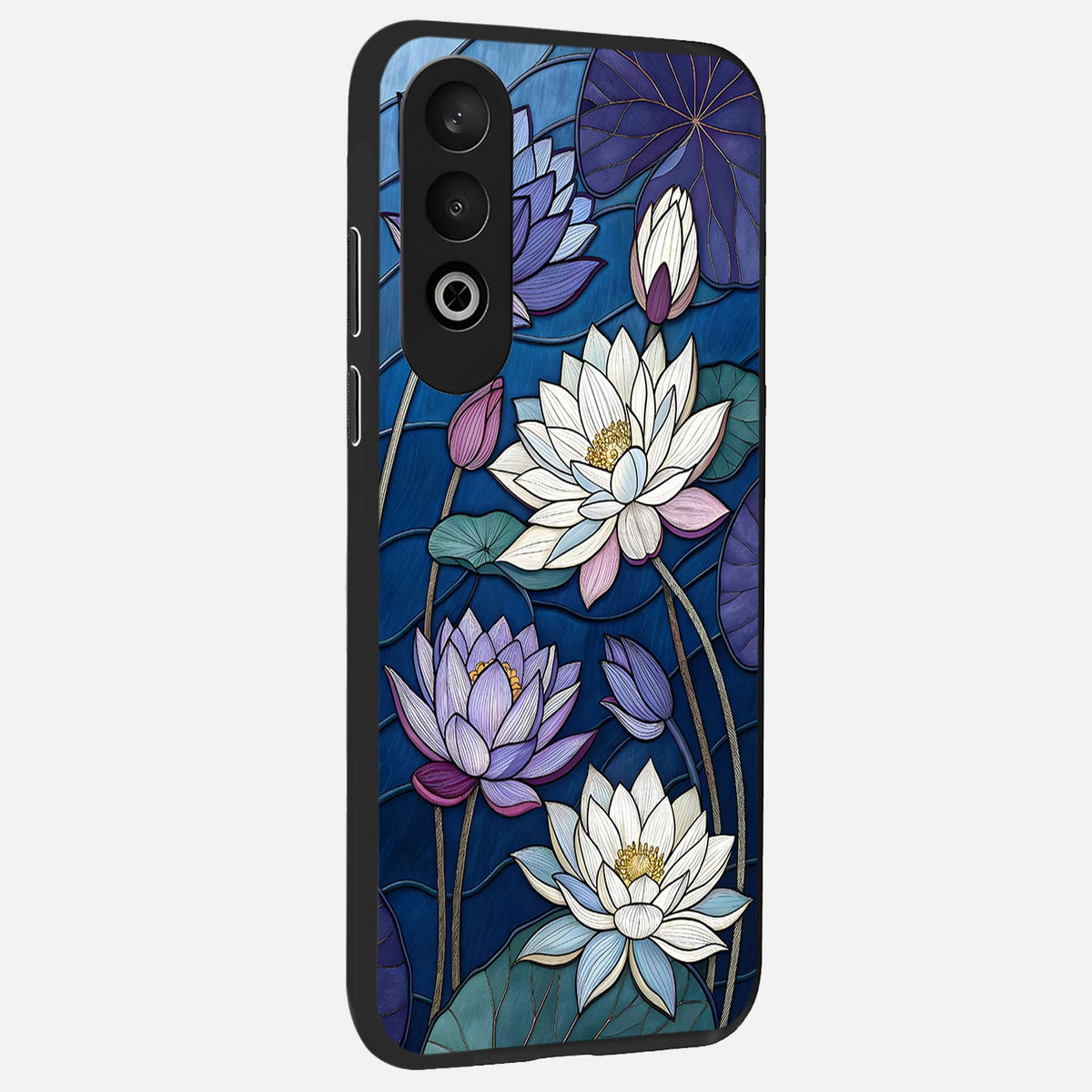  Purple Lotus Stained back cover For Oneplus Nord CE4 slim fit glass case with vibrant aesthetic design