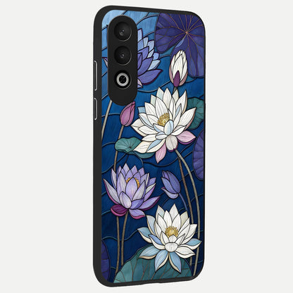  Purple Lotus Stained back cover For Oneplus Nord CE4 slim fit glass case with vibrant aesthetic design
