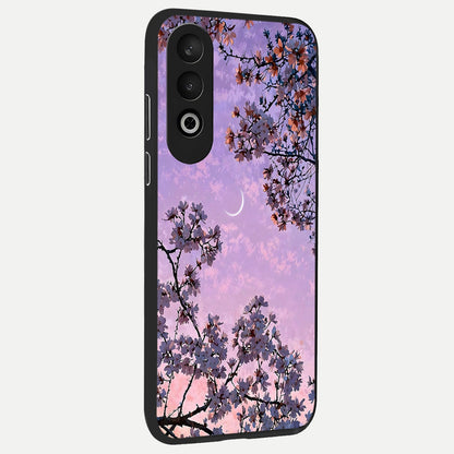  Purple Serenity Moon back cover For Oneplus Nord CE4 slim fit glass case with vibrant aesthetic design