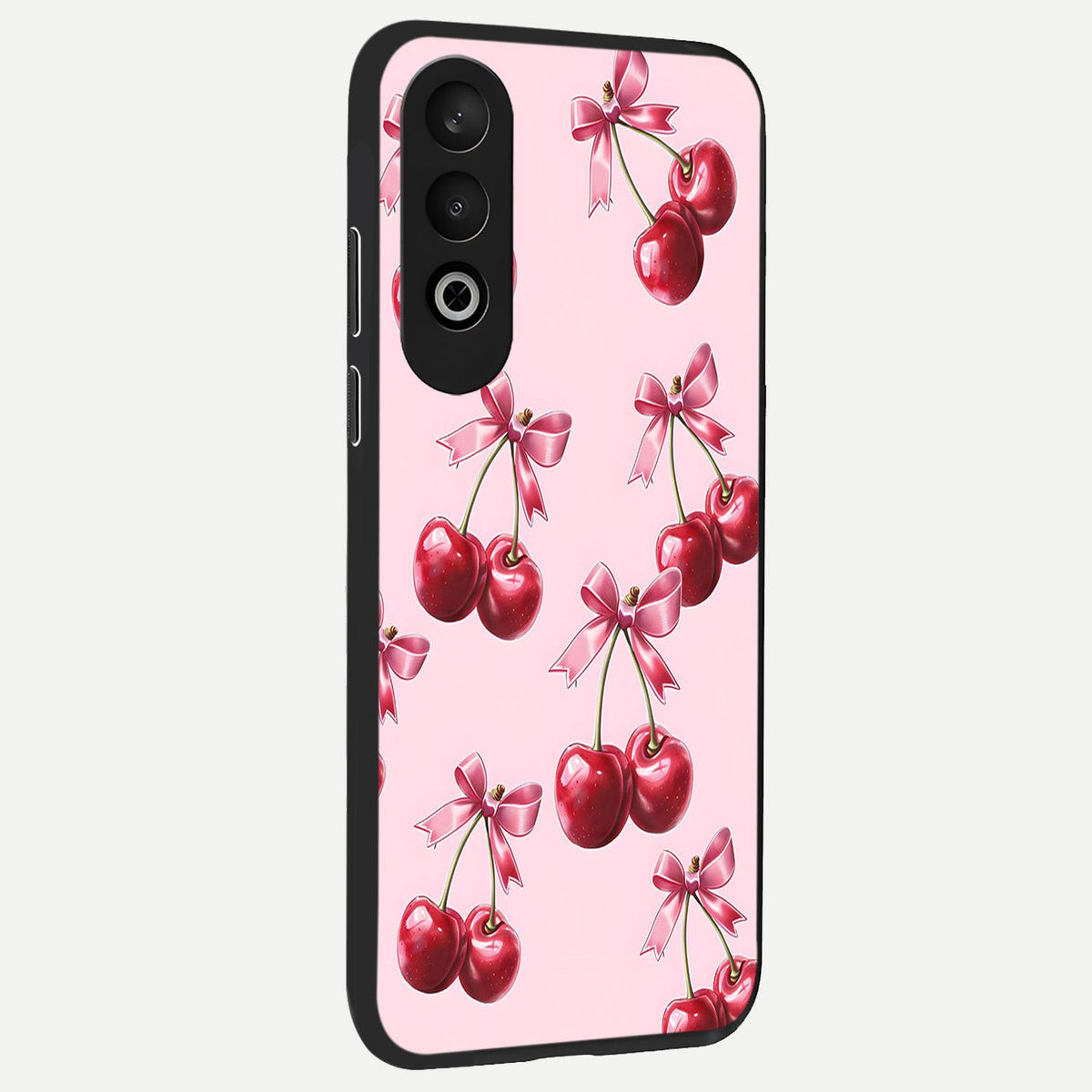 Red Cherries Pattern back cover For Oneplus Nord CE4 slim fit glass case with vibrant aesthetic design