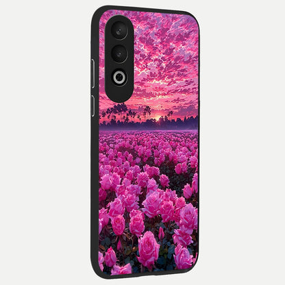  Rose Sunset Valley back cover For Oneplus Nord CE4 slim fit glass case with vibrant aesthetic design