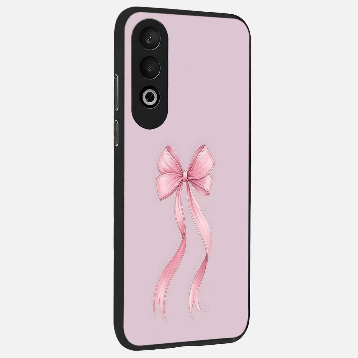  Soft Blush Bow back cover For Oneplus Nord CE4 slim fit glass case with vibrant aesthetic design