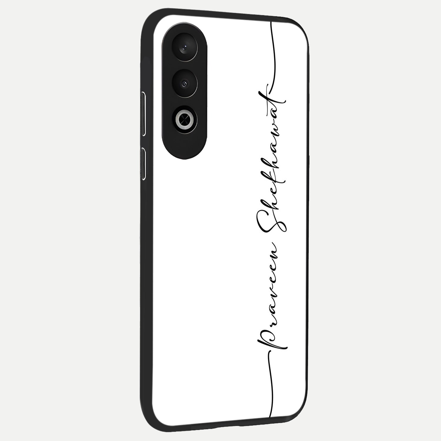  White Tune Custom Name back cover For Oneplus Nord CE4 slim fit personalized glass case with aesthetic design