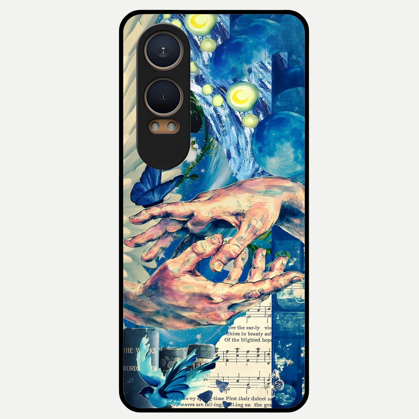  Aesthetic Divider Glass Case For Oneplus Nord CE4 Lite back cover – full design glossy printed glass finish