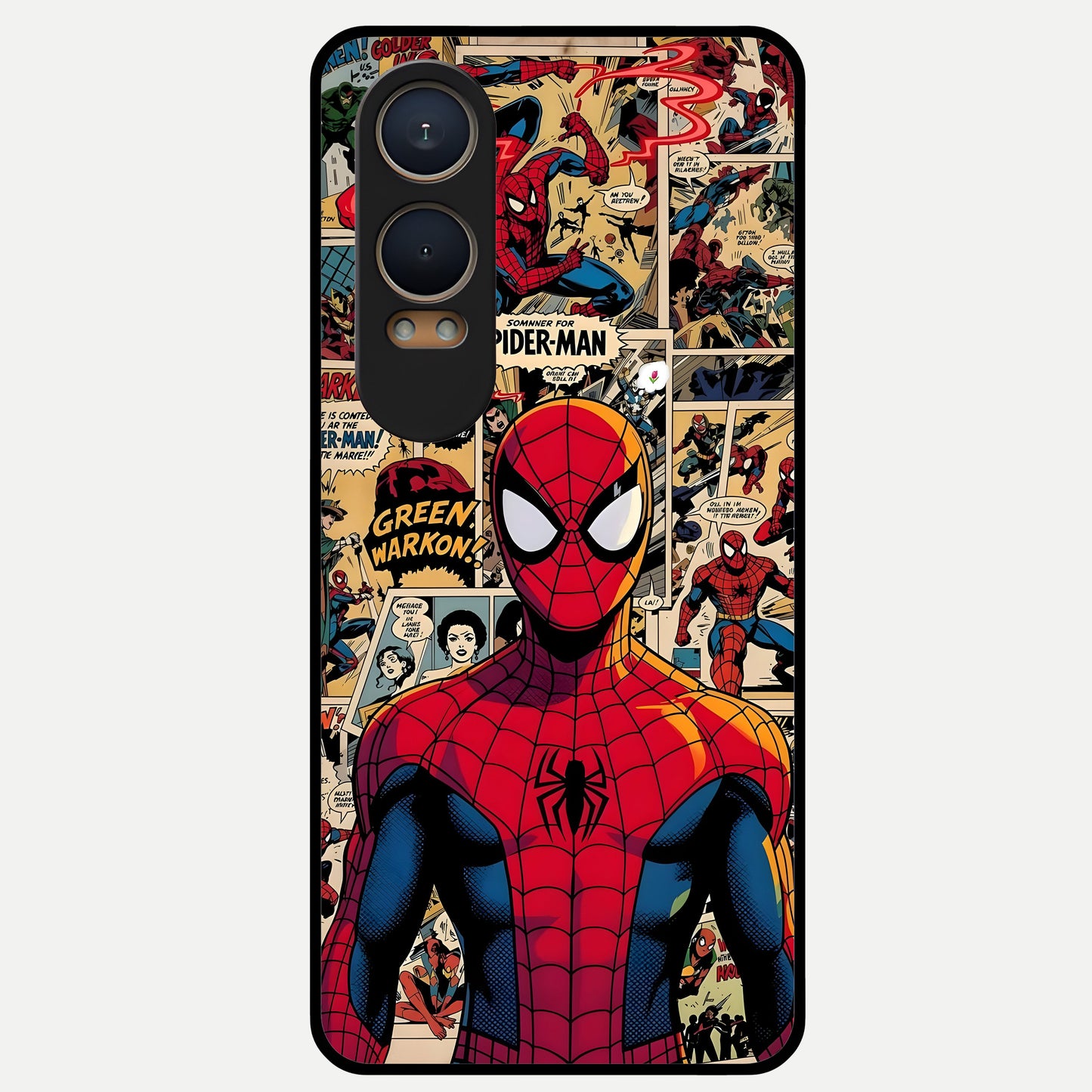  Aesthetic Spider Glass Case For Oneplus Nord CE4 Lite back cover – full design glossy printed glass finish