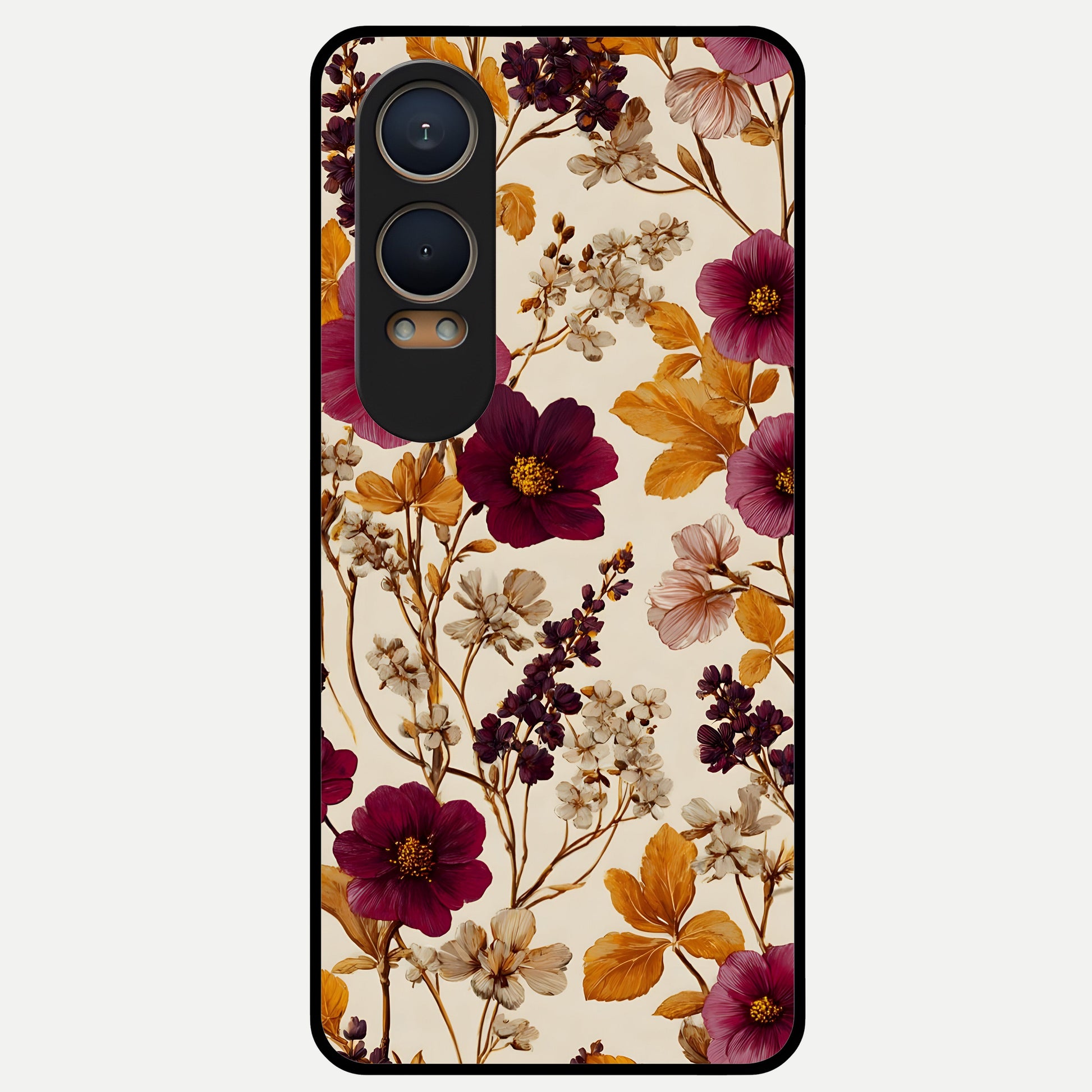  Autumn Wine Bloom Glass Case For Oneplus Nord CE4 Lite back cover – full design glossy printed glass finish