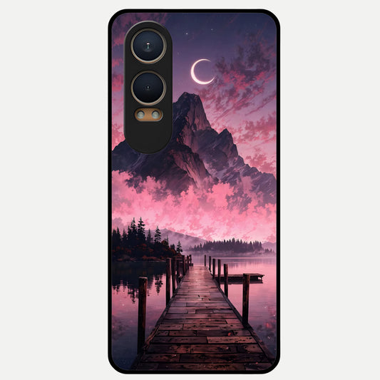  Beautiful Mountain View Glass Case For Oneplus Nord CE4 Lite back cover – full design glossy printed glass finish