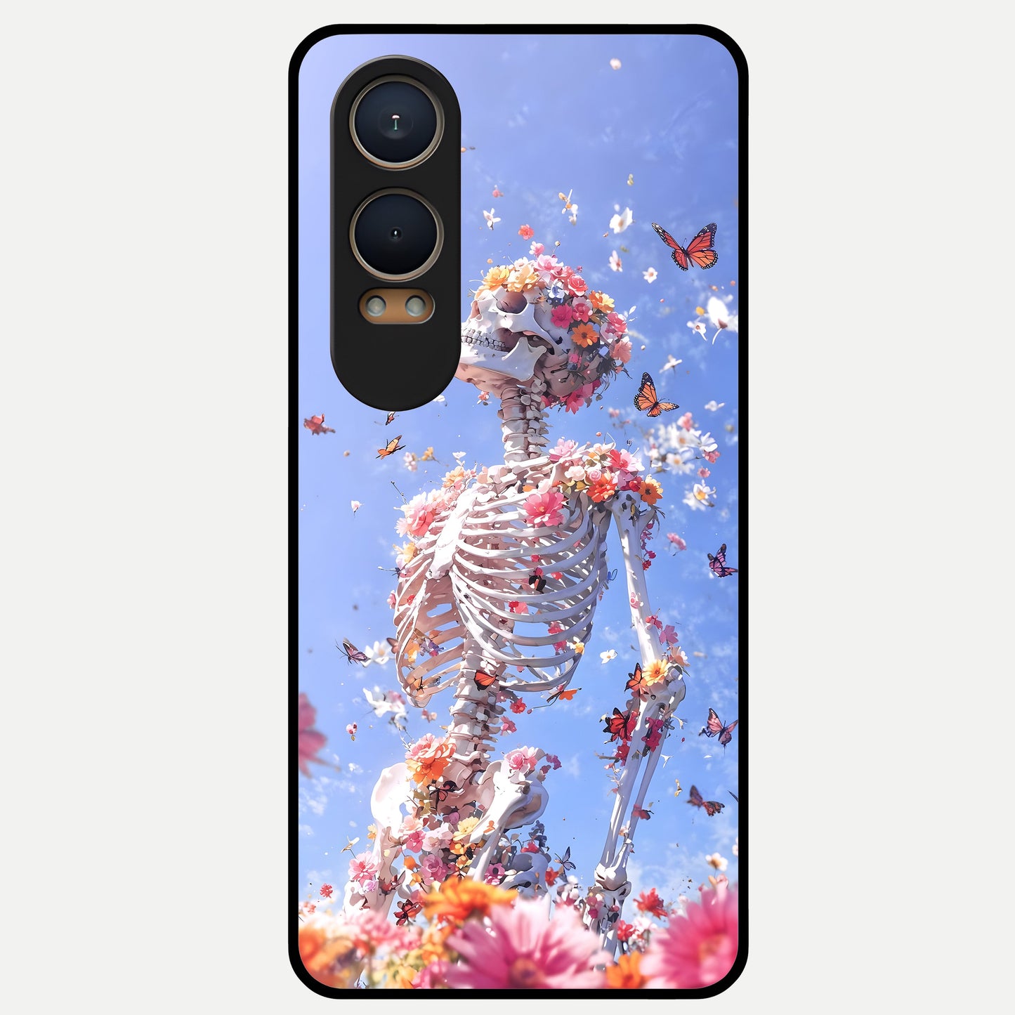  Bloom Beyond Bones Glass Case For Oneplus Nord CE4 Lite back cover – full design glossy printed glass finish