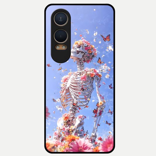  Bloom Beyond Bones Glass Case For Oneplus Nord CE4 Lite back cover – full design glossy printed glass finish