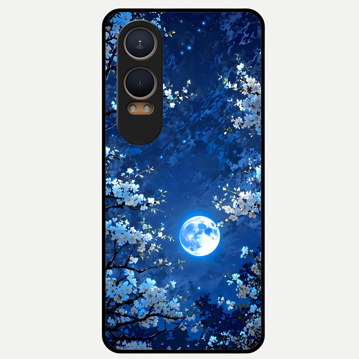  Blossom Moonlight Sky Glass Case For Oneplus Nord CE4 Lite back cover – full design glossy printed glass finish