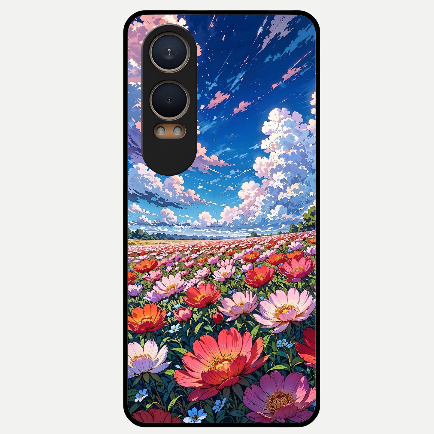  Blossom Sky Field Glass Case For Oneplus Nord CE4 Lite back cover – full design glossy printed glass finish