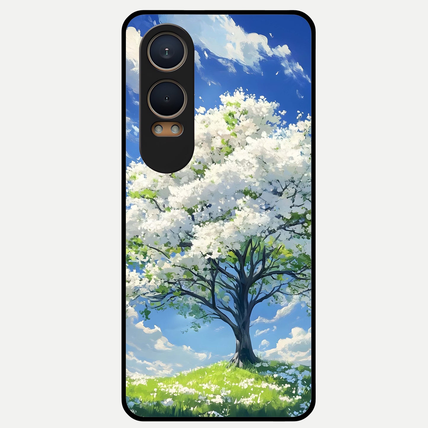  Blossom Sky Serenity Glass Case For Oneplus Nord CE4 Lite back cover – full design glossy printed glass finish