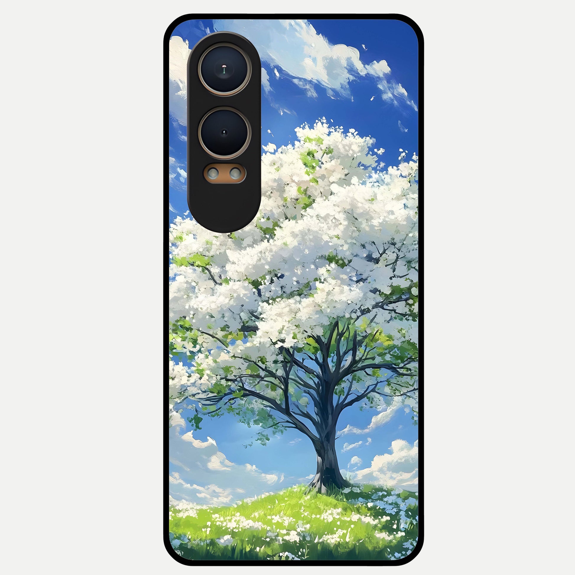  Blossom Sky Serenity Glass Case For Oneplus Nord CE4 Lite back cover – full design glossy printed glass finish