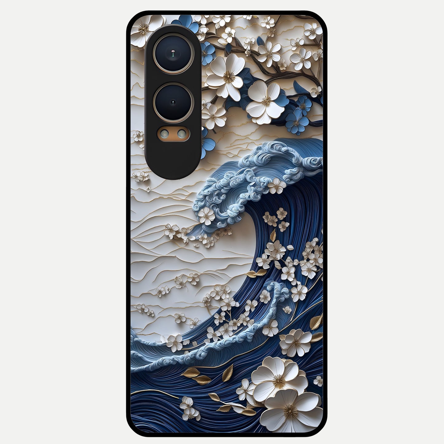  Blossom Wave Art Glass Case For Oneplus Nord CE4 Lite back cover – full design glossy printed glass finish