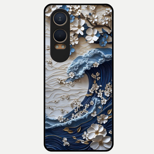  Blossom Wave Art Glass Case For Oneplus Nord CE4 Lite back cover – full design glossy printed glass finish